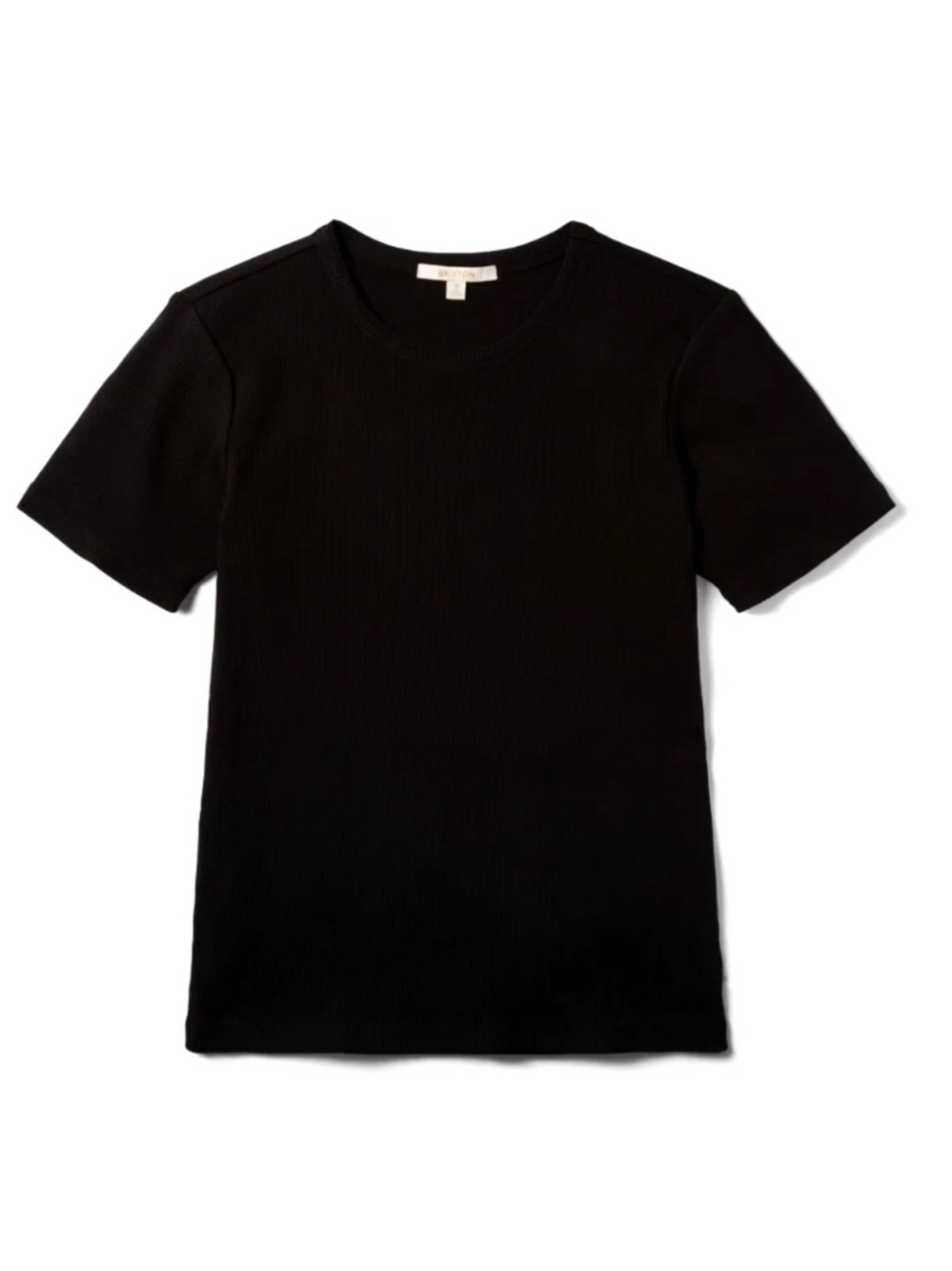 BRIXTON WOMEN BABY TEE SIZE LARGE BLACK cotton/linen blend